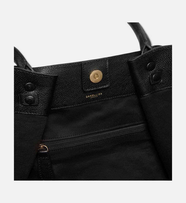 Demellier New York Grained Leather Bag, Black, Packshot View