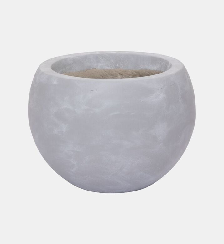 Home Deco and More Fiber Clay Textured Planter, Light-grey, 20-cm, Packshot View