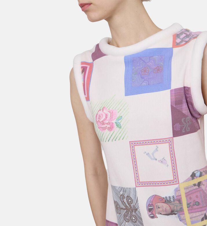 Mosaic-print Jersey Top