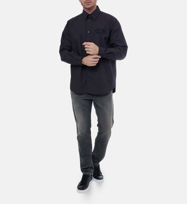 Embroidered Logo Button-up Shirt