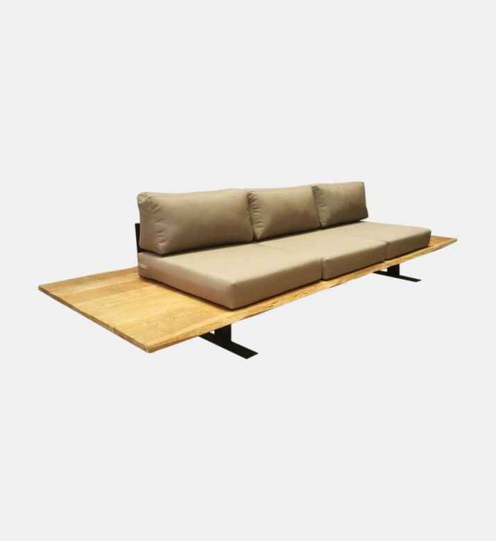 Home Deco and More Bersi Teakwood Four Seater Sofa, Brown, 120x410x20-cm, Packshot View