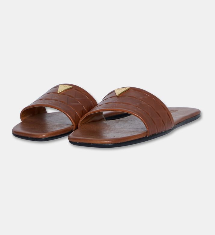 Schutz Quilted Leather Slide Sandals, Packshot View
