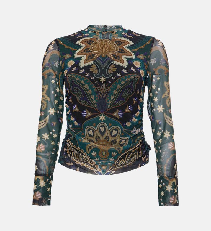 Paisley-print Long-sleeve Top
