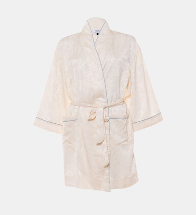 Floral-embossed Kimono Robe