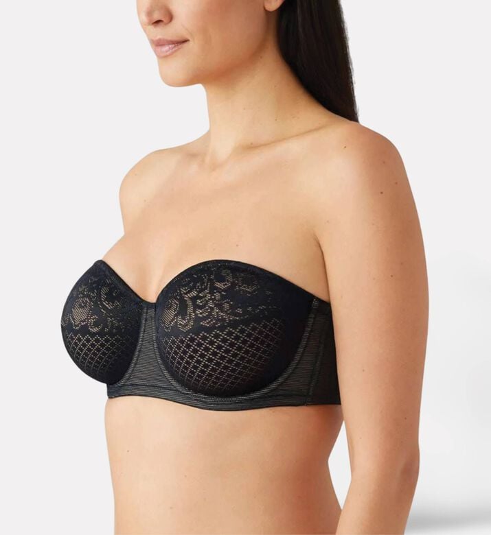 Wacoal Visual Effects Strapless Bra, Black, 105, F, Model View