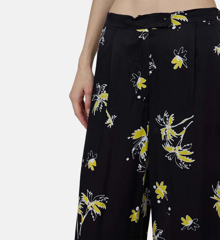 Twill Printed Palazzo Trousers