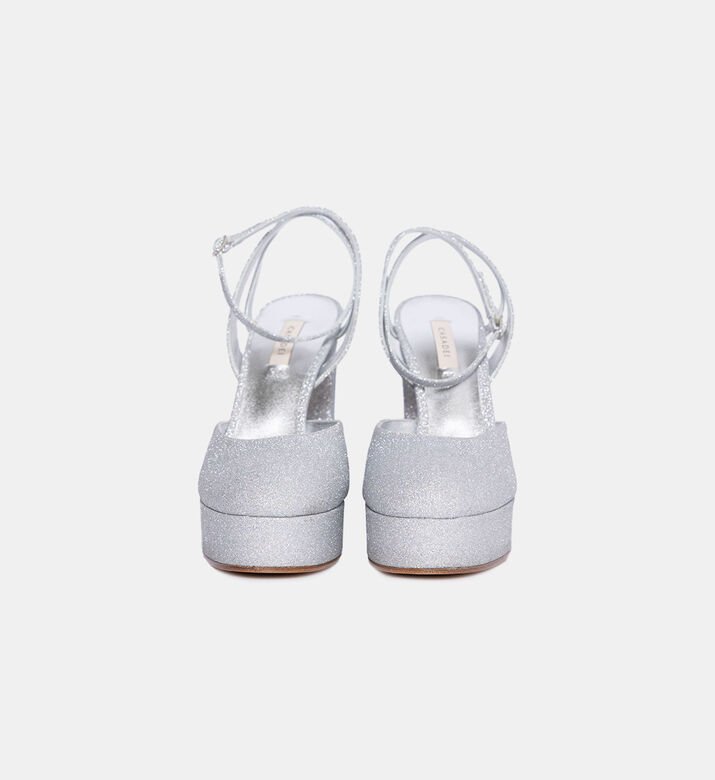 Shimmering Glitter Chunky Heel