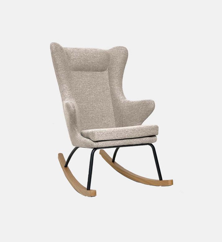 Home Deco and More Dolly Ash Wood Steel Rocking Chair, Beige, Packshot View