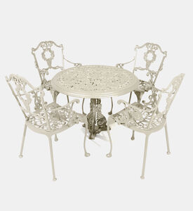 طاولة طعام أنطوانيت بيضاء بـ 4 كراسي 100 سم