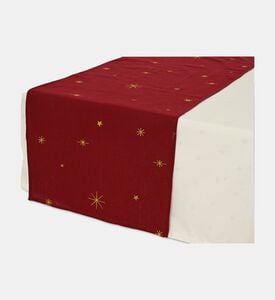 Kaemingk Tablecloth Gold Embroidery, Red, 40x140-cm, Packshot View