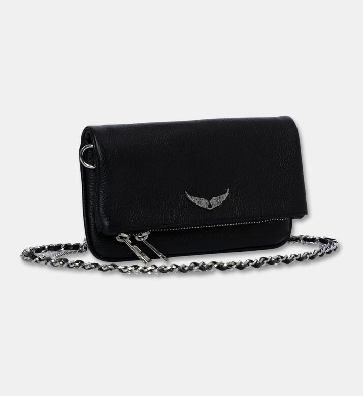 Zadig et Voltaire Embellished Logo-detail Crossbody Flap Bag, Black, Packshot View