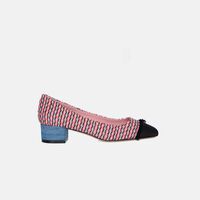 Striped Tweed Pointed-toe Pumps