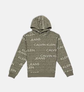 All-over Logo-print Hooded Sweater