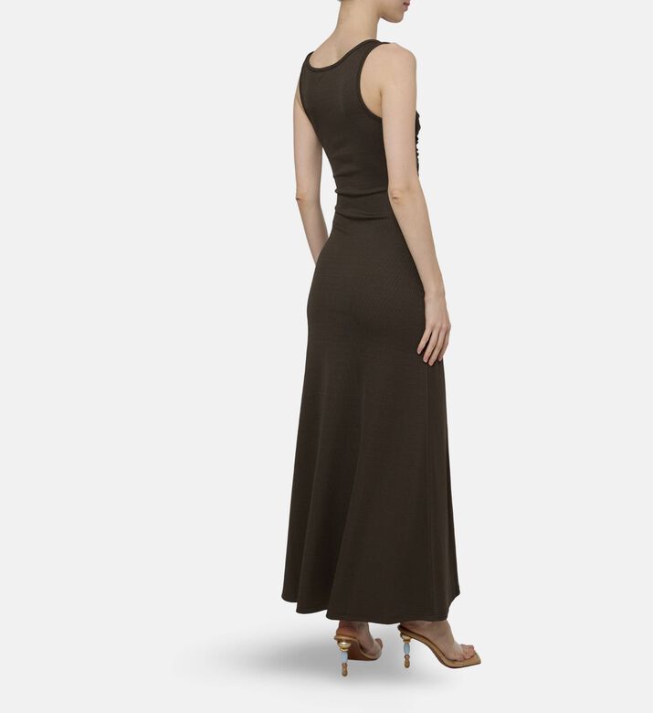 Christopher Esber Dress Droplet, Brown, 05, Model View