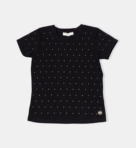 تيشيرت مرصع بالكامل بميدالية شعار