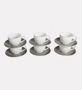 Home Deco and More Graphik Saucer Tea Cup Six-pieces Set, Packshot View