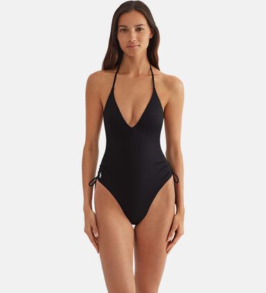 Gathered Side Plunge One-peice Swimsuit