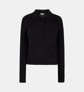 Pointelle محبوك بولو الأعلى