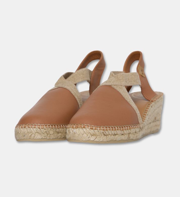 Toni Pons Tossa Metallic Leather Mid-wedge Closed-toe Espadrille, Light-brown, Eu-42, Packshot View