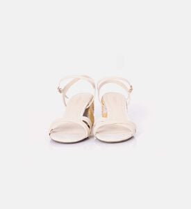 صندل بكعب عريض مطرز