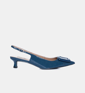 Patent Leather Low Heel Slingback Sandals