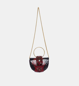 Moon Shape Snake Skin Pattern Bag