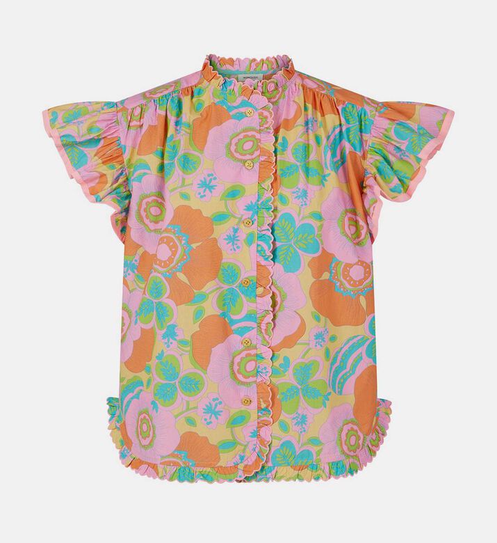 تيشيرت بطبعة أزهار على كاملها