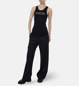 Patou Iconic Printed Logo Tank Top, Black, L, Model View