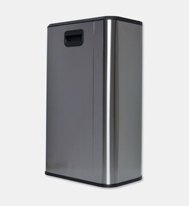Home Deco and More Soft Close Fingerprint Proof Pedal Bin, Silver, 20-l, Packshot View