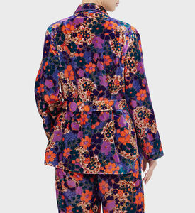 Velour Printed Kimono Jacket Velour Printed Kimono Jacket