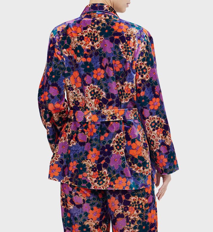 Velour Printed Kimono Jacket Velour Printed Kimono Jacket