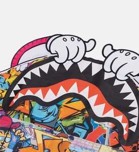 Sprayground Cartoon Shark Graffiti Panel T-shirt, White, 14y, Packshot View