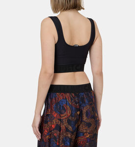 بلوزة قصيرة بحافة مطاطية بلوغو