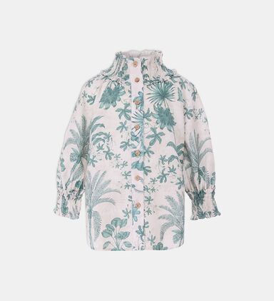 Jessica Printed Smocked Blouse