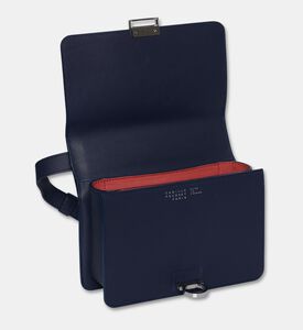Camille Fournet Signature Calf Leather Pleated Shoulder Bag, Indigo, Packshot View
