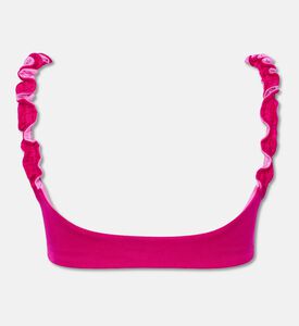 Agua Bendita Ruffled Strap Satin Bikini Top, Packshot View