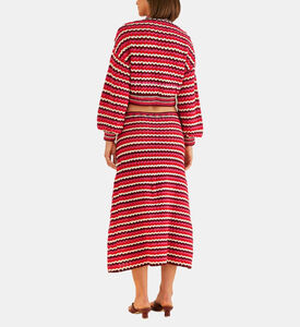 تنورة كروشيه بخطوط ملونة