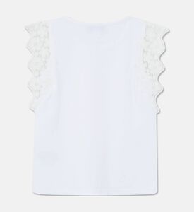 Tartine et Chocolat Lace-trim Cap Sleeves T-shirt, White, 6y, Packshot View