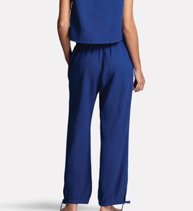 Ralph Lauren Cropped Top Wide-leg Cover-up Set, Blue, L, Model View