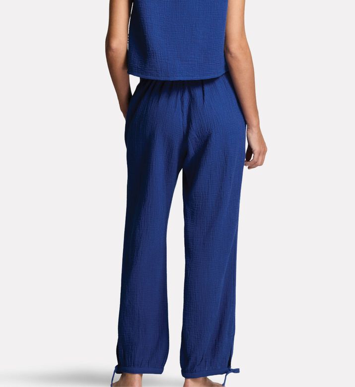 Ralph Lauren Cropped Top Wide-leg Cover-up Set, Blue, L, Model View