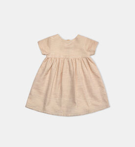 فستان قطن بأكمام قصيرة