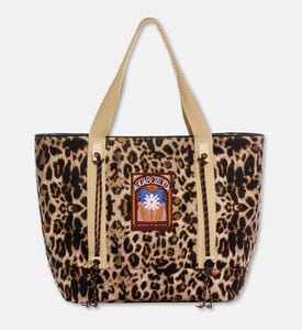 Agua Bendita Vintage Patch Leopard-print Tote Bag, Packshot View