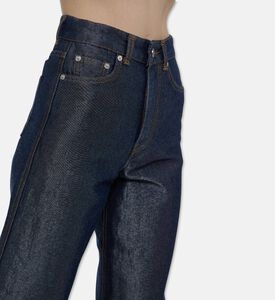 Ganni Metallic Contrast Stitching Wide-leg Shorts, Model View