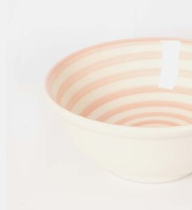 Easy Life Hand-painted Round Ceramic Bowl, Pink, Packshot View