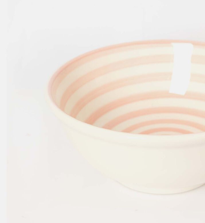 Easy Life Hand-painted Round Ceramic Bowl, Pink, Packshot View