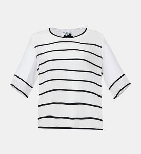 قميص حريري مخطط أفقيًا