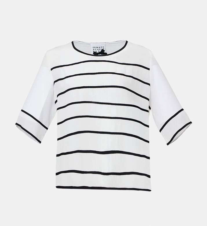 Horizontal Striped Silk Top