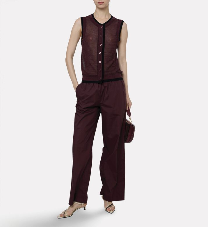 Samsoe Sheer Ribbed Knit Sleeveless Top, Model View