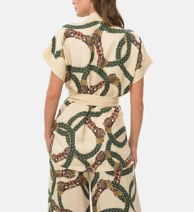 بلوزة سيلين ميستيك بأكمام قصيرة بقصة ملفوفة