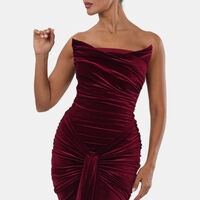 Satin Draped Bodice Mermaid Gown